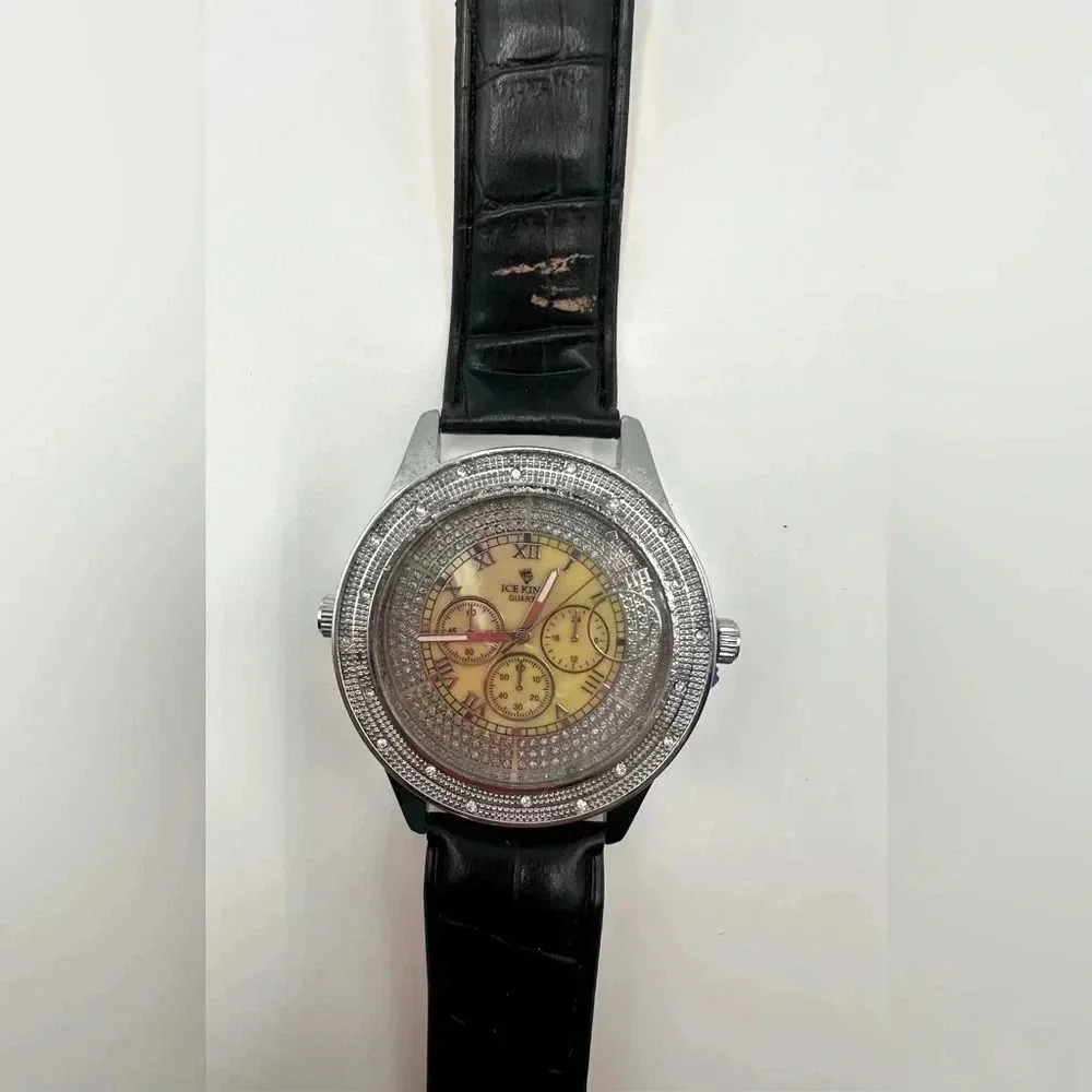 Ice King Double Sided Watch Mens OS Black Orange Good Iced Bezel Quartz